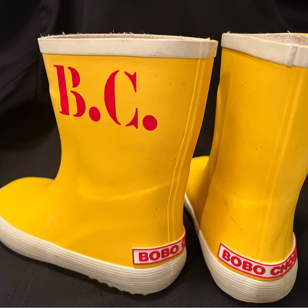 Bobo Choses Yellow Kids Boots with Red Accents